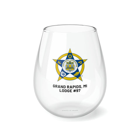 Grand Rapids FOP Stemless Wine Glass, 11.75oz